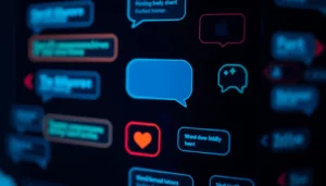Engaging nsfw ai chat scene showcasing a realistic digital interface with spicy conversation bubbles, highlighting unfiltered AI companionship for adults.