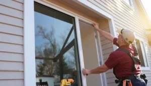 Installer demonstrates how to replace a sliding glass door in a modern Indianapolis home.